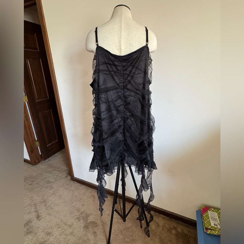 GENERATION KISS Black Ruffled Goth Sheer Mesh Dress with Ruffles 3X XXXL NWT - Picture 4 of 4
